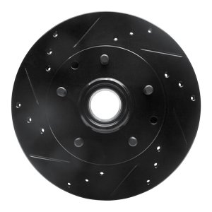 Chevrolet S10 Blazer Brake Rotor (1) - Front Left - R1 Concepts - Drilled & Slotted - Black - `91-`03